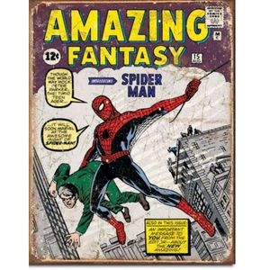 Spiderman Tin Sign - "Retro Comic Book" USA Made